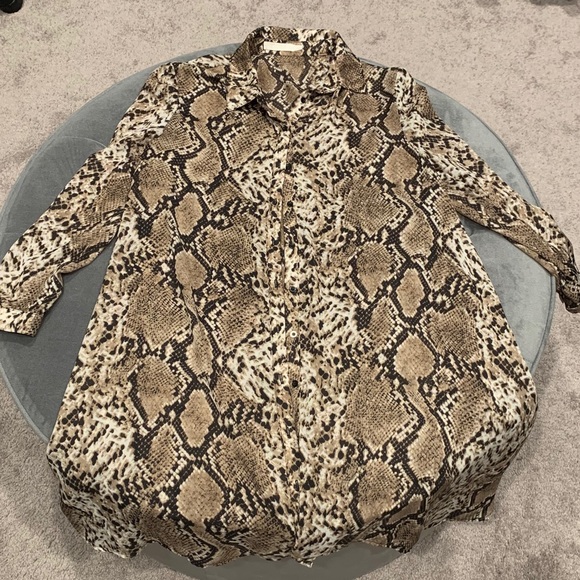 Snake Skin Button Down Dress - Picture 2 of 5